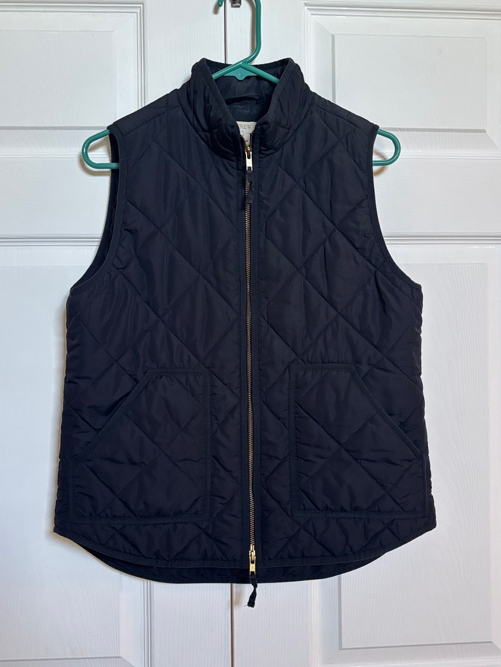 J.Crew Quilted Puffer Vest Women’s M Navy Full Zip Lightweight Jacket